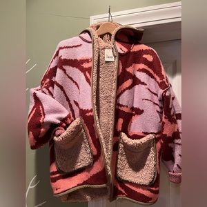 Free People Orchid Rose short Sherpa -oversized